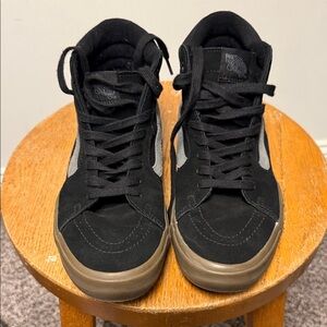 Vans Black High-Top Sneakers with Tan Soles